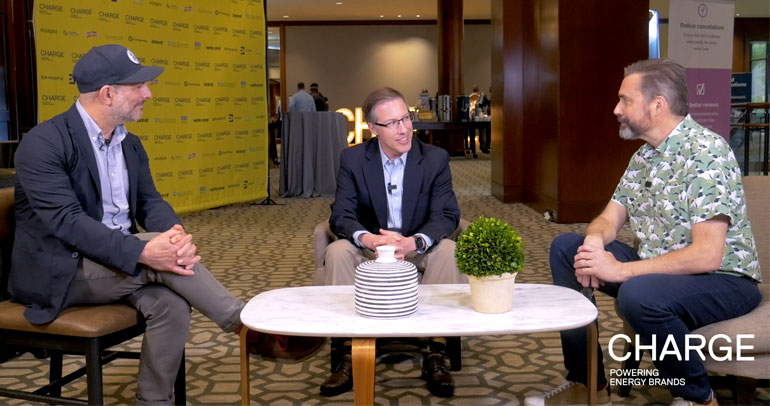 Escalent's K.C. Boyce speaks on a video podcast with Geoffrey Abraham and Greg Veerman at the 2024 CHARGE Powering Energy Brands conference